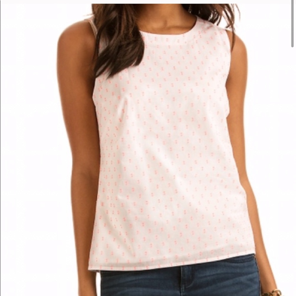 Vineyard Vines Swiss Dot Pleat Back Top